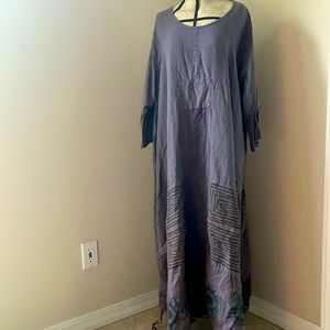 Blue Fish 100% linen maxi dress XL XXL